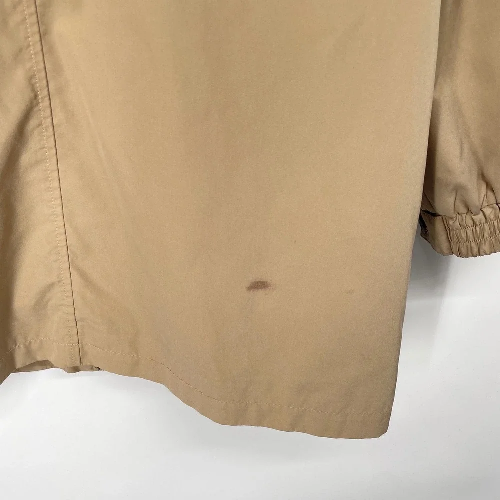VTG LL Bean Women Petite Large Tan Khaki Field Jacket Barn‎ Coat Quilted Lined